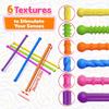 JoyJoyful Fidget Toys for Kids Adults, 6 Pack Stick Sensory Toys for Autism, Textured Squishy Toys for Special Needs Autistic, Adhd Anxiety Stress To