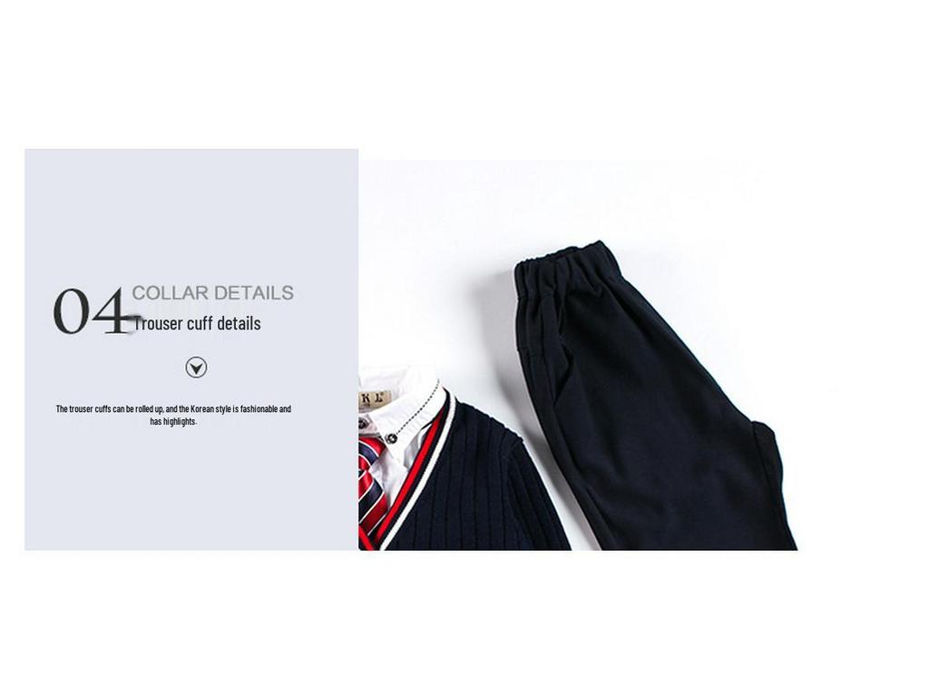 Kinder Frühling/Herbst 2025 Schuluniform-Set: Gestrickte Strickjacke, Pullover und Kindergarten-Outfit