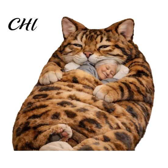 Sacco a Pelo per Clima Freddo Adulti Peluche Busta Gatto Rana Squalo Serpente Coniglio Sonnellino Leggero Casa Viaggio Uomini Donne Animale Tappetino per Sonnellino Dormire