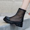 Fashion Aphixta Plus Big Size 42 43 Summer Breathable Platform Boots Lace-up 6cm Thick Sole Women Back Zipper Height Increasing Boots