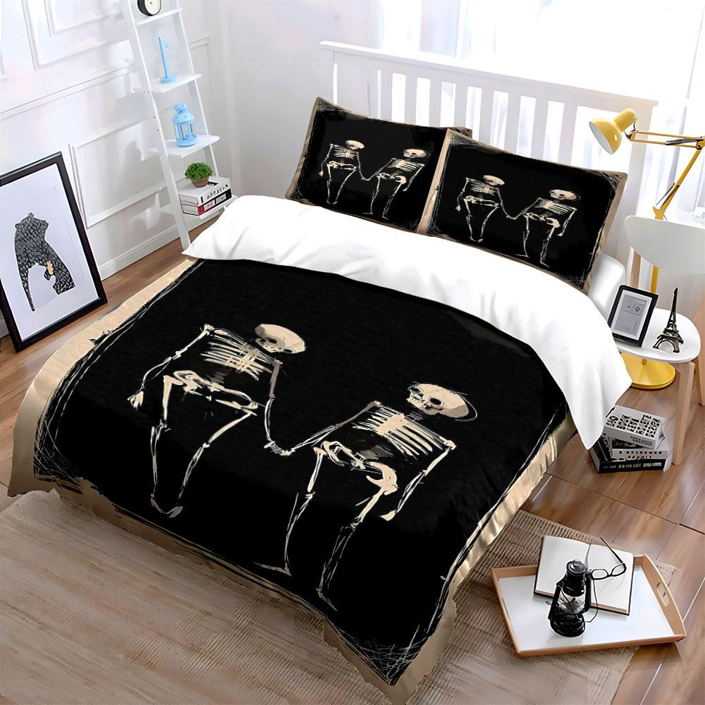 Skeletons Holding Hands. Bedding Sets Duvet Cover Sets Duvet Covers Pillowcases(1 * Duvet Cover 2 * Pillowcases Without Duvet Insert)