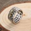 New Retro Silver Pixiu Ring Men's Heart Money Transfer Open Ring Live and Domineering