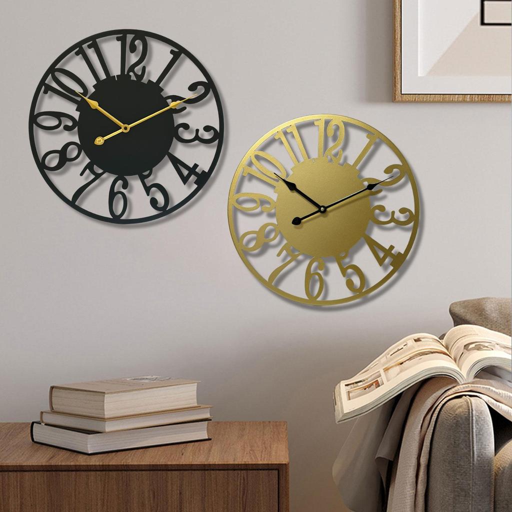 Wall Clock Decorative 16 inch Compact Classic Easy to Install Round Silent for Office Home
