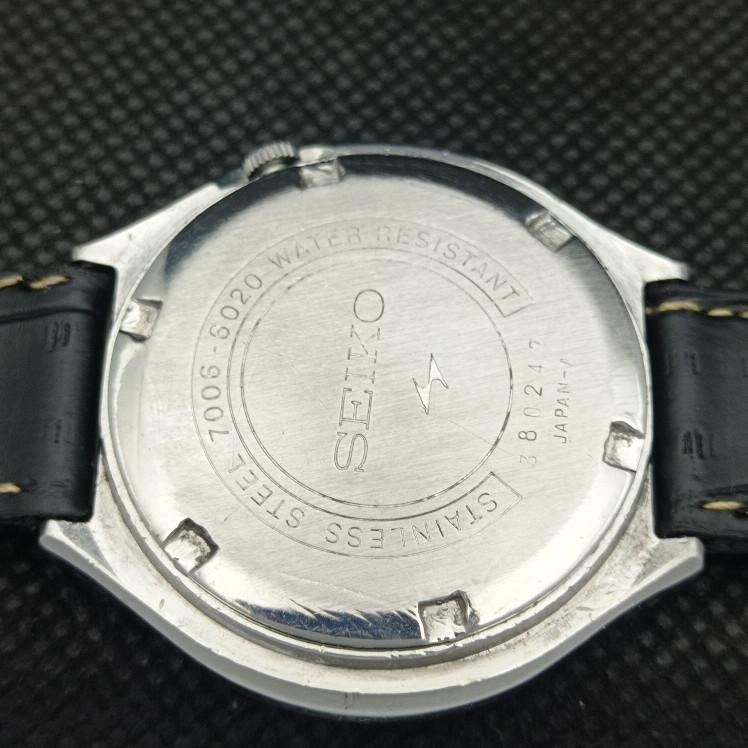 POUŽITÉ VINTAGE SEIKO 5 AUTOMATIC 7009A JAPONSKO PÁNSKÉ D/D BLUE HODINKY 604-a314010-9 SKU604-a314010