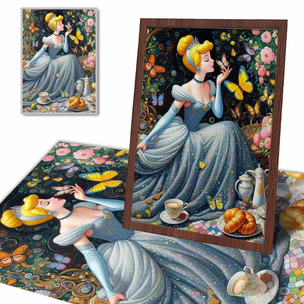 Full Round Diamond Painting Butterfly and Princess Art Rhinestone Picture Mosaic DIY 5D Cross Stitch Embroidery Home Decoration