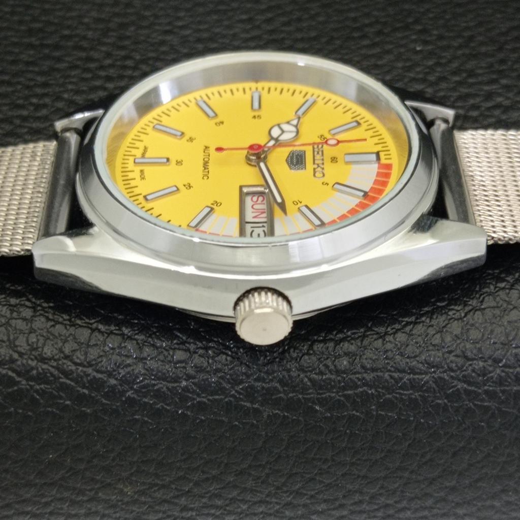 JAPAN VINTAGE REFURBISHED SEIKO 5 AUTOMATIC 6309A MENS YELLOW WATCH A440725-4 Sk-a440725