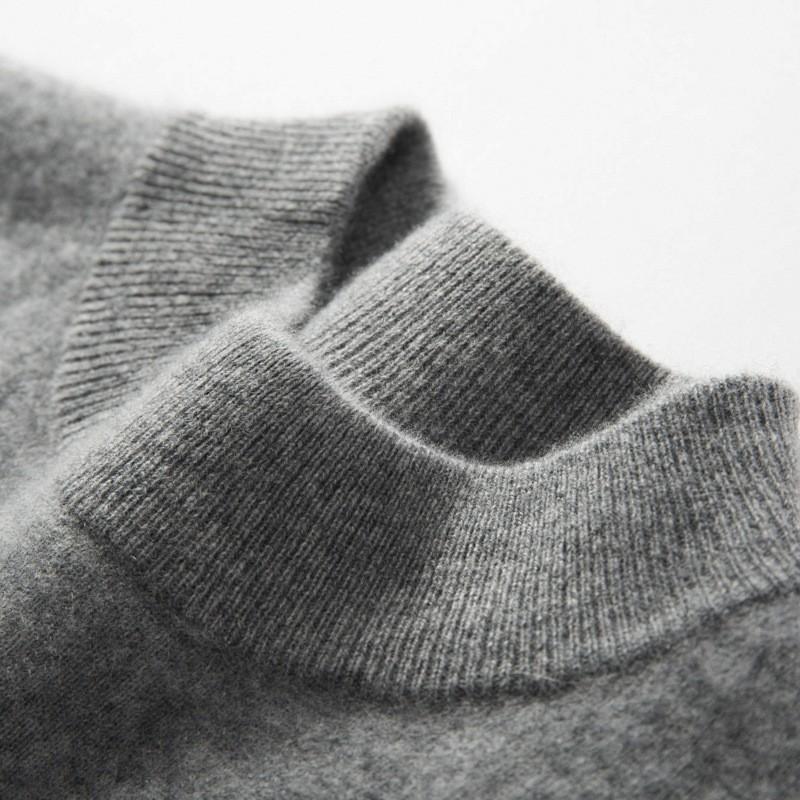 New thickened cashmere sweater semi-turtleneck sweater with cashmere bottoming knitted sweater