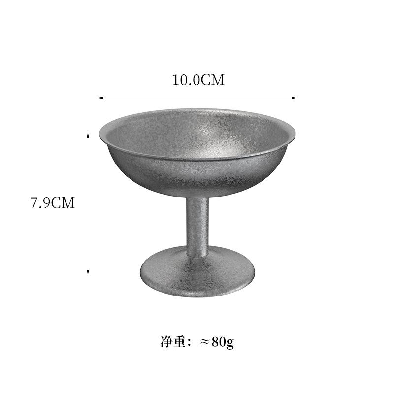 Vintage Edelstahl Eisbecher mit Fuß Joghurtbecher Tischdekoration Geschirr Salatschale Home-Bars Party Küchenzubehör