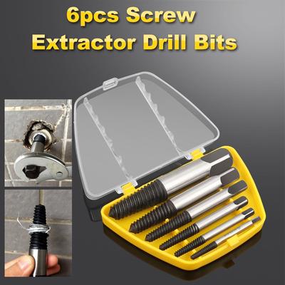 6PC Broken Damaged Screwdriver Extractor Set Drill Bit Double Side Screw Drill Bit Removal Tools Set