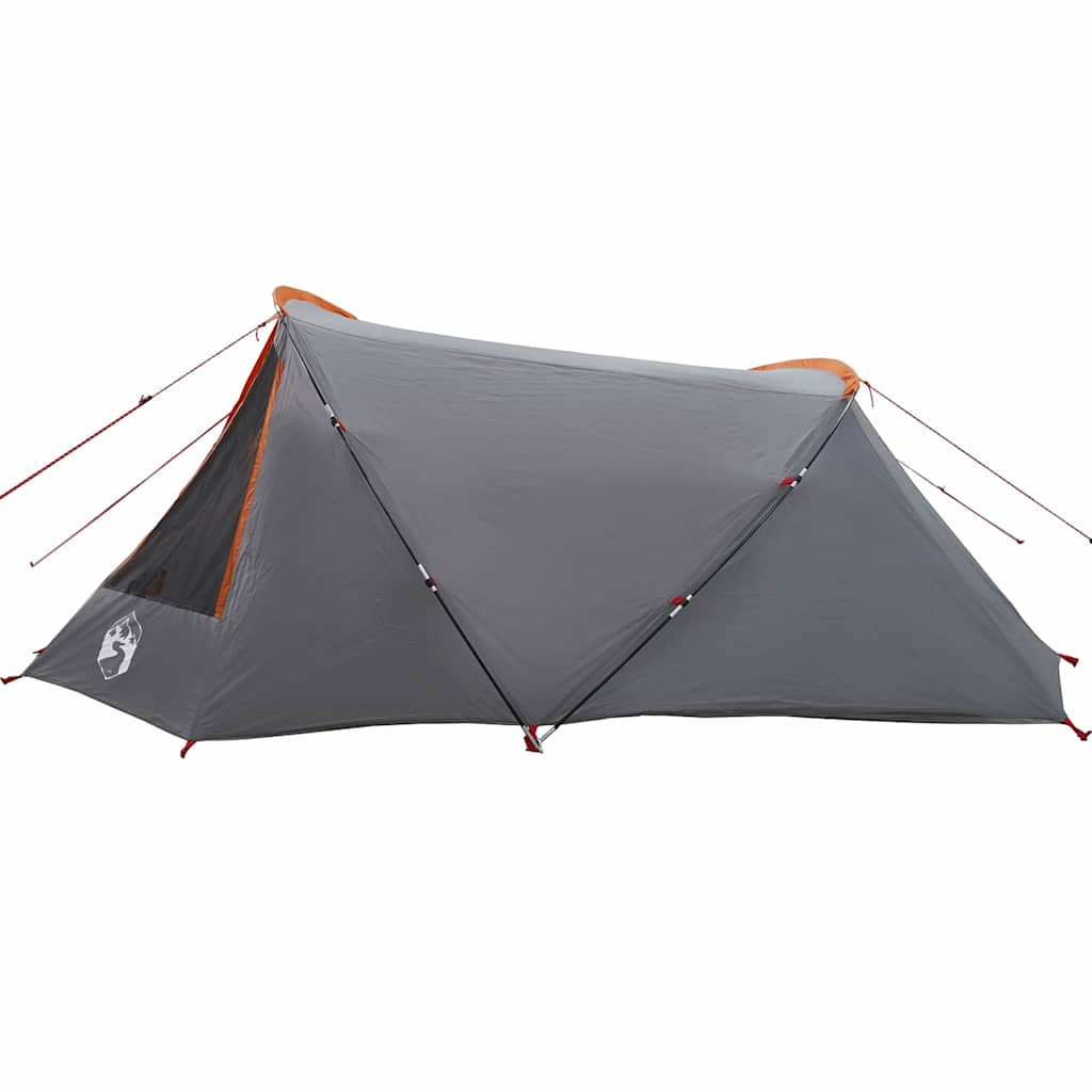 3 Person Tunnel Tent Gray and Orange 328 x 228 x 115 cm