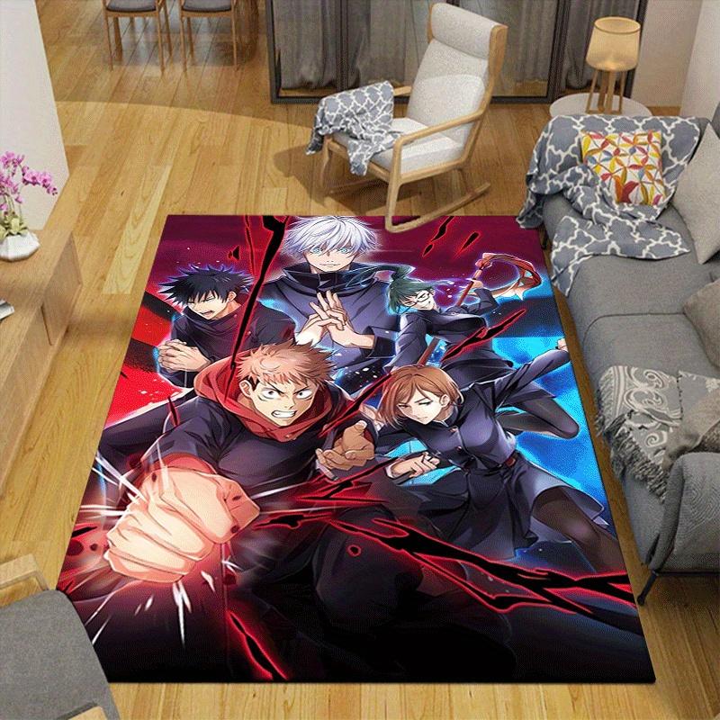 1pc Jujutsu Kaisen Pattern Area Rug, Anti slip Non Shedding Stain Resistant Carpet