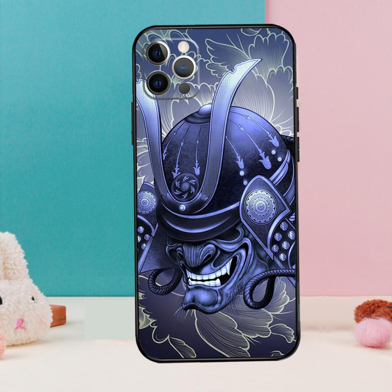Japanese Samurai Phone Case For iPhone 17 Air 16 15 14 12 11 13 Pro Max 12 13 mini 15 16 Plus 16e Cover Coque