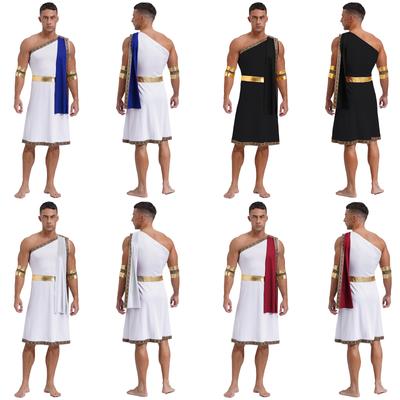 Herren Altgriechisches Kostüm Ein Schulter Halloween Cosplay Kostümset