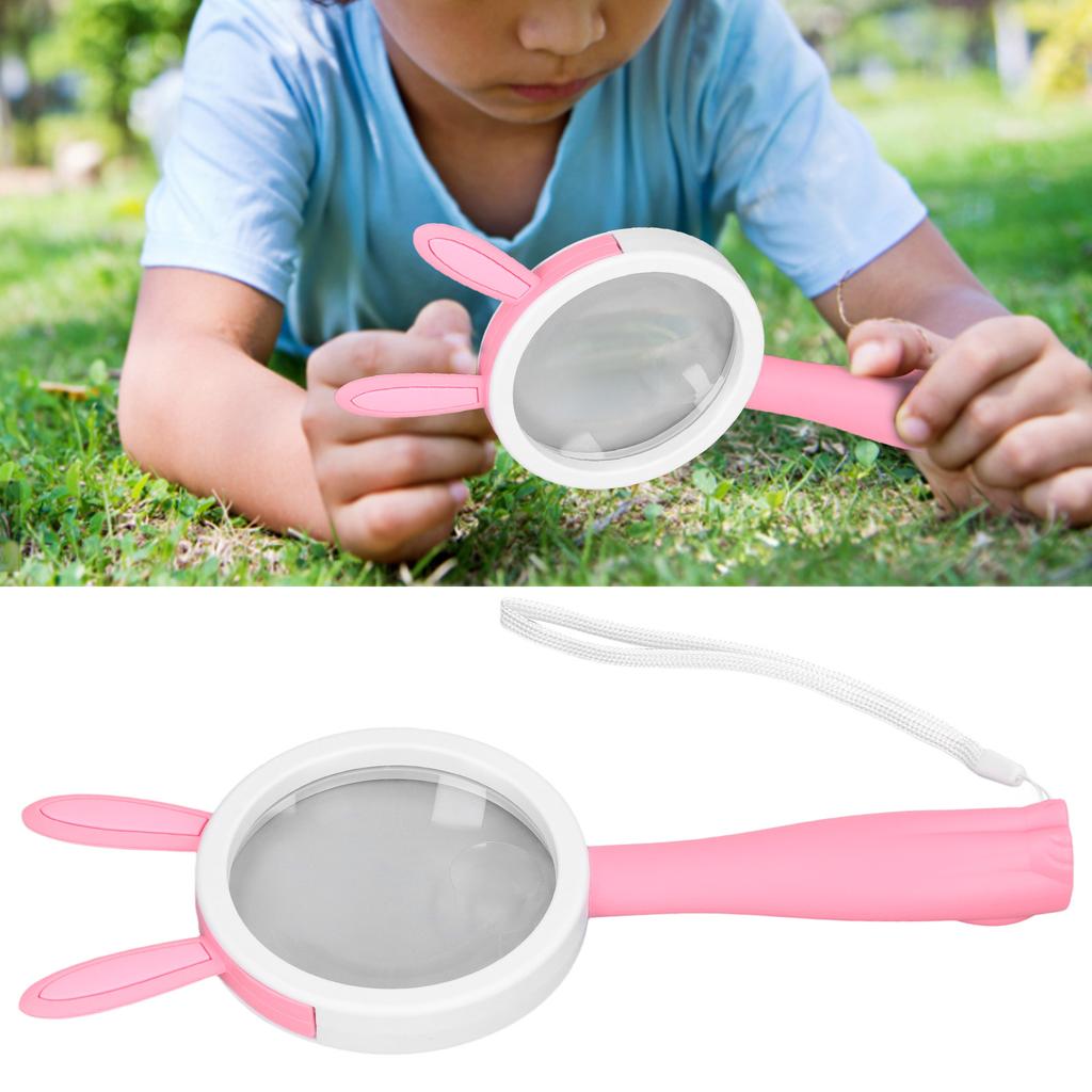 Magnifier Plastic Handle Cartoon Rabbits Handheld HD ABS Comfortable Grip Reading Magnifying Gl