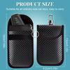 RFID Car Key Fob Protector Anti-Theft Faraday Pouch with Keychain Double-Layer Shielding Carbon Fiber Design