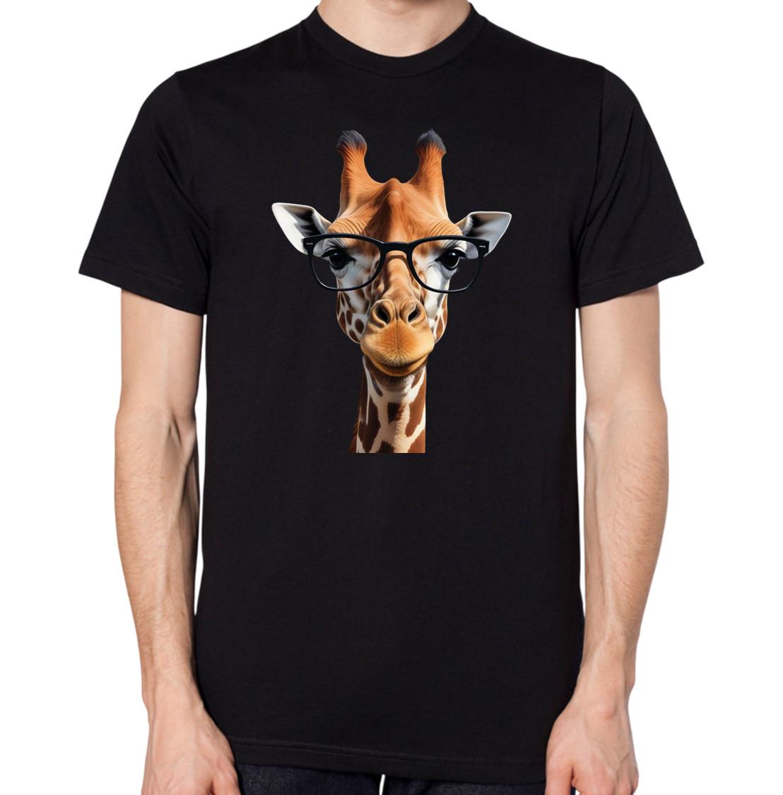 Giraffe Wearing Glasses T-Shirt Mens Womens Tees Top Men Women Geek Nerd Funny Animal Unisex Top 4XL