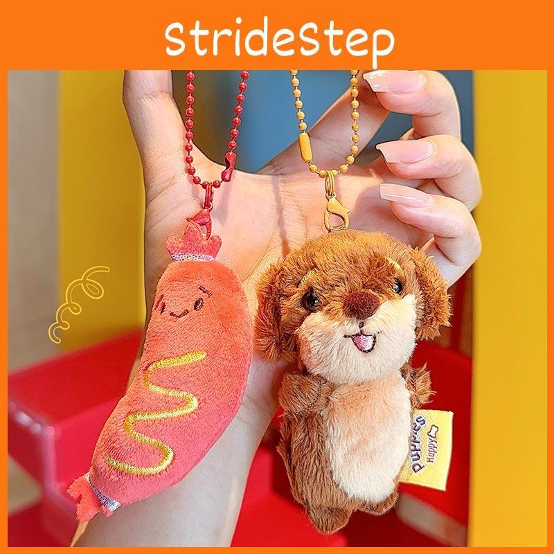 Lovely Plush Sausage Dog Keychain Fun Decorative Key Accessory In Colors Two