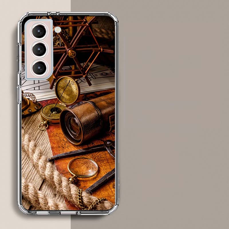 Ancient Maps Retro Compasses And Telescopes Phone Case For Samsung A16 A26 A36 A56 A17 A15 A25 A35 A55 A14 A24 A34 A54 A04S A05S
