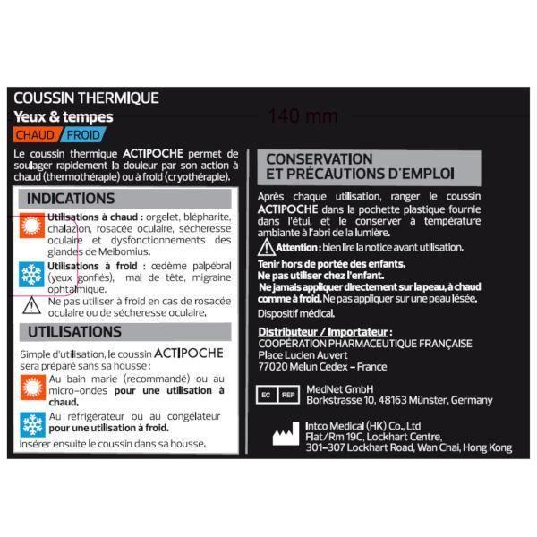 Actipoche Coussin Thermique Masque Yeux et Tempes Microbilles