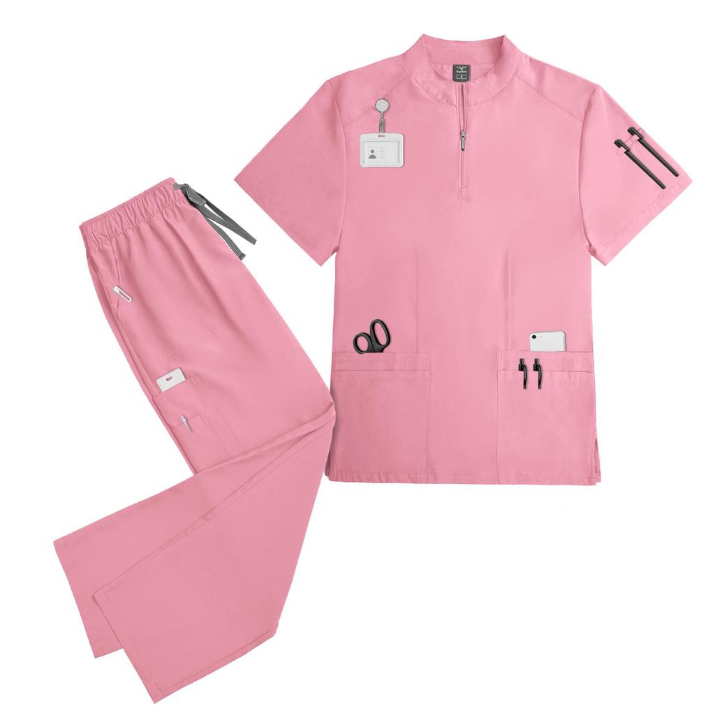 Unisex Quick-Drying Short-Sleeved Doctor's Coat for Surgery and Beauty Work