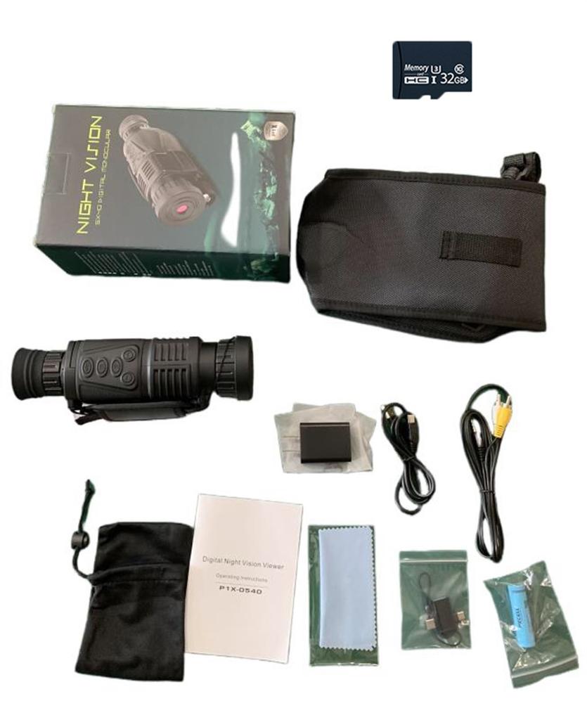 Multifunktionales Monokular-Teleskop, 200 m, volle dunkle Infrarot-Digital-Nachtsichtkamera für die Jagd, Videoaufzeichnung