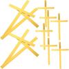 Gadpiparty Wedding Decorations 10pcs Cross Cake Toppers Acrylic Crossing Cake Decorations Baptism Cupcake Picks Golden Dessert Inserts for Baby