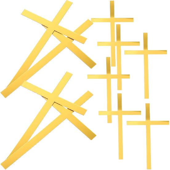 Gadpiparty Wedding Decorations 10pcs Cross Cake Toppers Acrylic Crossing Cake Decorations Baptism Cupcake Picks Golden Dessert Inserts for Baby