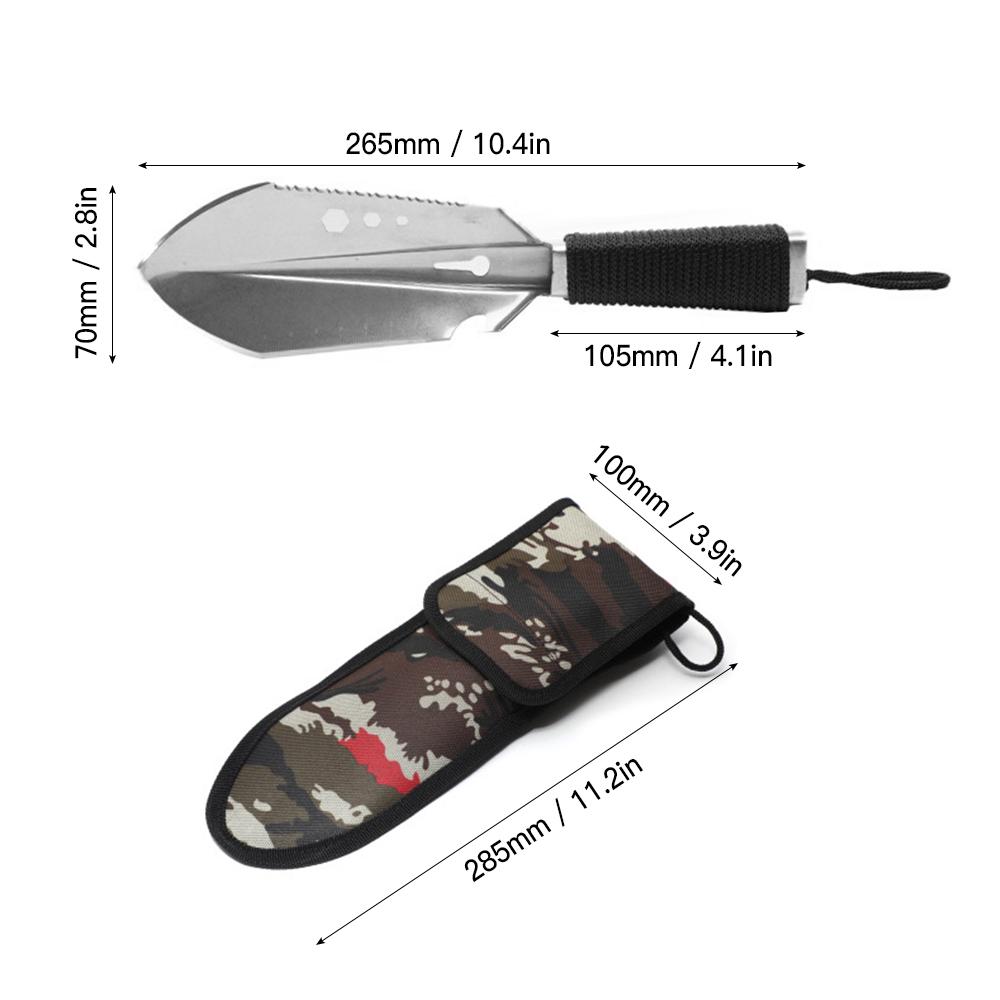 8 In 1 Multi-Tool Camping Shovel Outdoor Portable Hand Shovel with Storage Pouch for Hiking