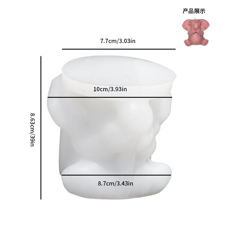 3D Elephant Silicone Candle Mold Cute Sitting Elephant Animal Soap Gypsum Resin Production Tool Home Decoration Crafts Gifts