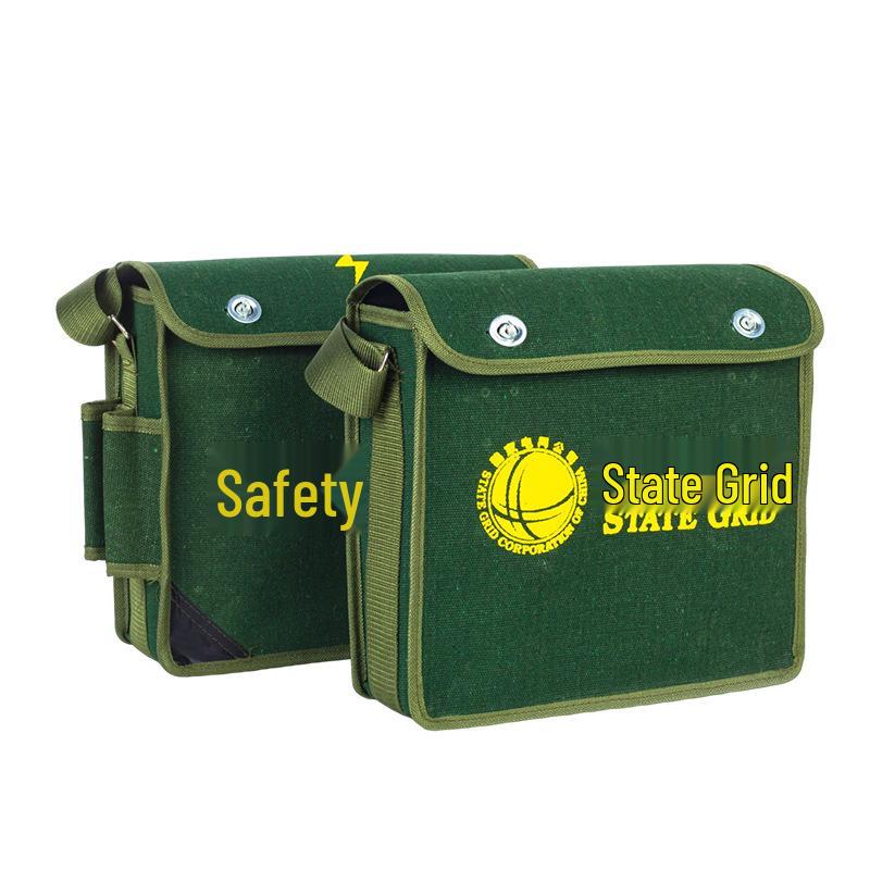 Heavy-Duty Canvas Electrician Tool Bag with Wear-Resistant Base for Multifunctional Storage