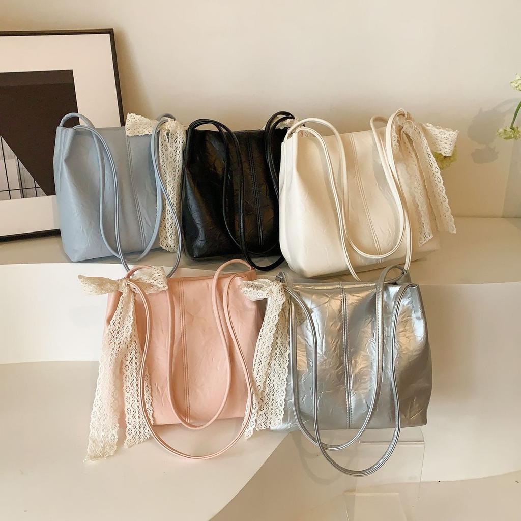 Nischen Silber Achseltasche für Damen Koreanische Bucket Tote High-End Schultertasche mit hoher Erscheinungswert