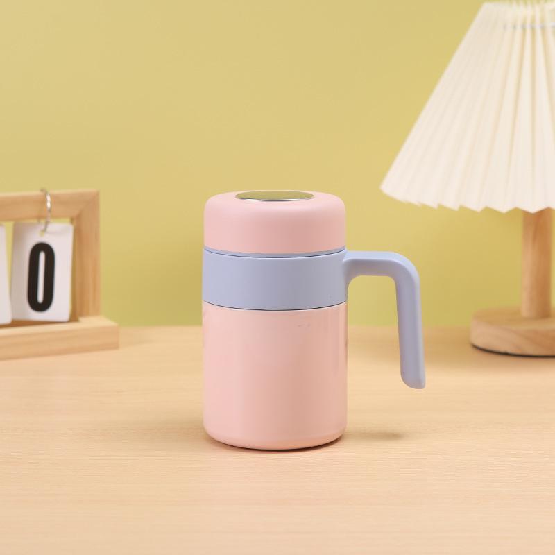 

316 Stainless Steel Insulation Cup Large Capacity 500ml Handle Mug for Office Outdoor Coffee Tea Cold Drink Gift 500ml розовый