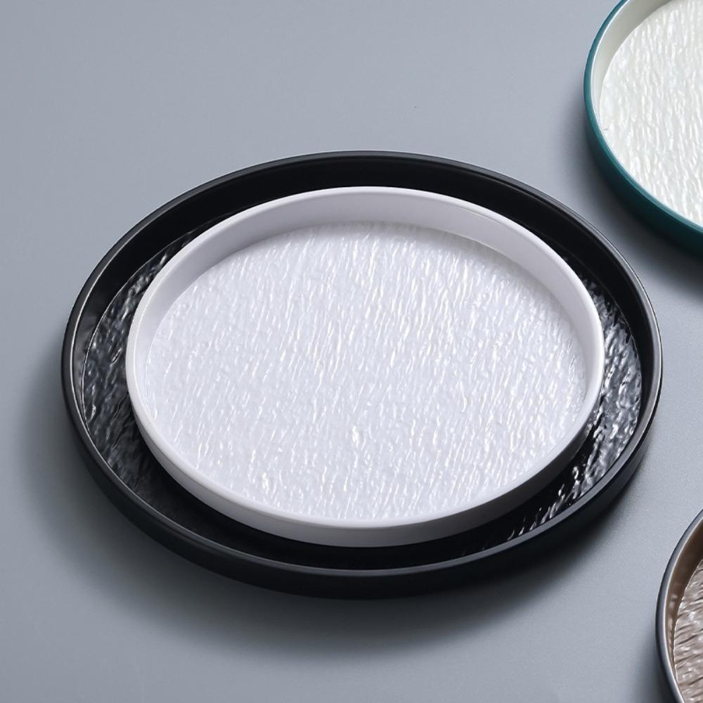 Round Western Food Plate Stone Grain Fruit Salad Plate Durable Dumpling Plate  Kitchen