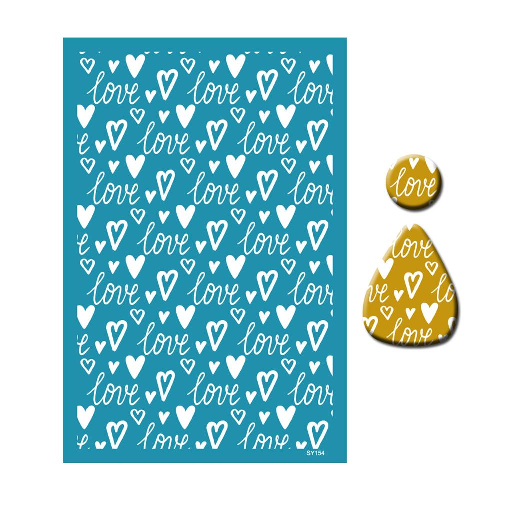 Siebdruckschablonen für Ton Valentinstag Herz Siebdruck für DIY Druck auf Ton und Ohrringschmuck Ton