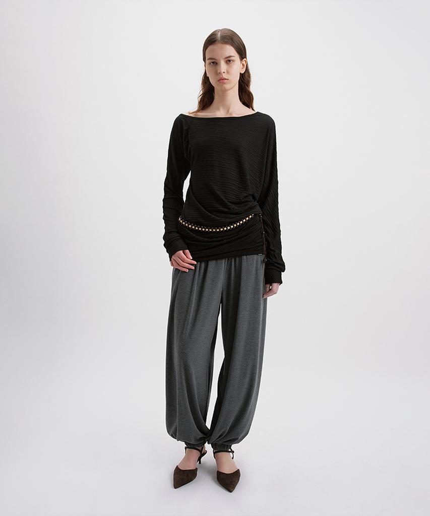 SYMMETRICPERCENT Unbalance Pleated Top / Black