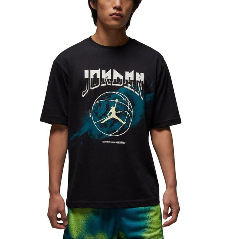 Jordan T Shirts Men's Black Crew Neck Moderate FB7446-010