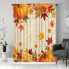 2pc Pumpkin and maple leaf print curtains   polyester fabric   machine washable   suitable for bedroom and living room decoration