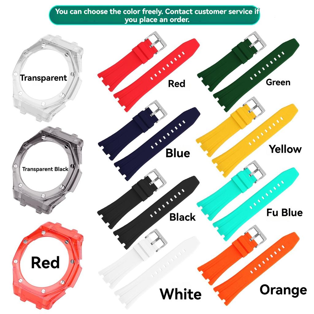 Für Casio GA2100 GA-B2100 Transparenter Lünettenrahmen Mod Kit - Strapazierfähiges Gummi Sportarmband Ersatzzubehör für GA2110 Uhren