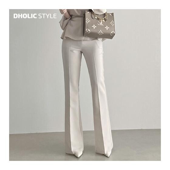 High Waist Semi-Flare Slacks Pants/p576875 Women s [PT] Bottoms Pants Slacks Flare High Waist Long Length Full Length Feminine Going Out Mix and