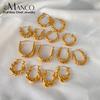EManco Popular Women's Korean Japan Stainless Steel Fine Jewelry Hoop Earrings Rope Twisted Piercing Earrings Dainty