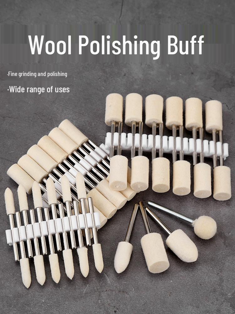 3mm Wool Polishing Head for Metal, Jade, Glass, and Mirror Surfaces - Electric Grinding Head.