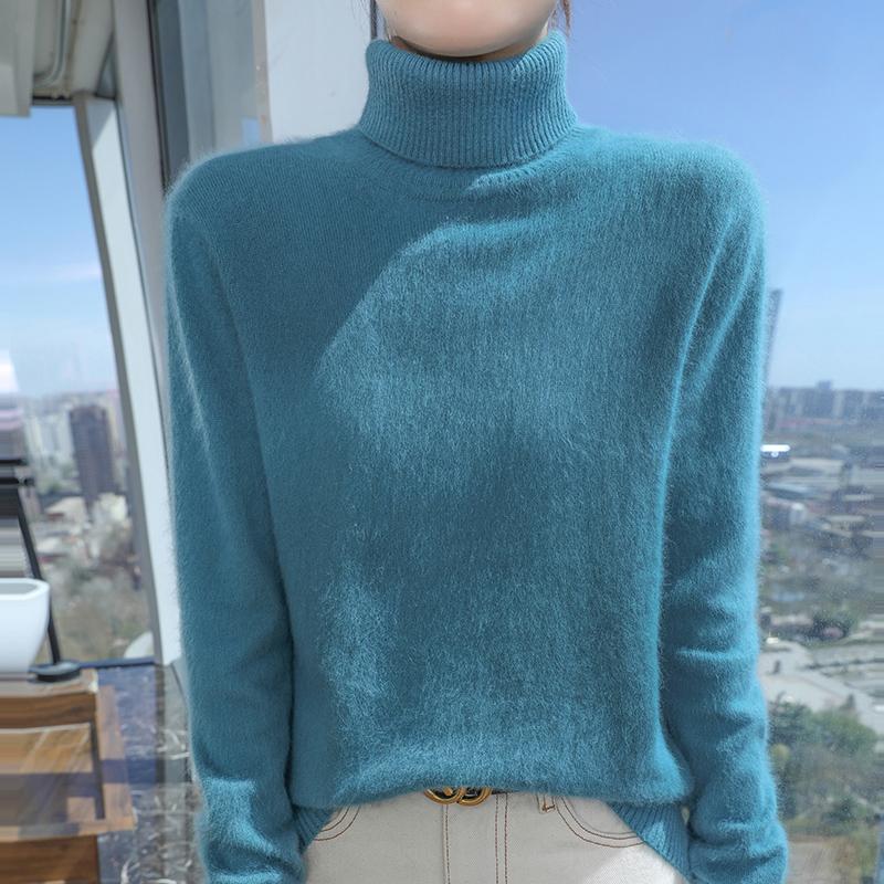 Damen Kaschmirpullover Qinghe Kaschmir 30% Kaschmir 30% Nerz 30% Wolle 10% Nylon Dicker Kaschmirpullover für Damen im Herbst und Winter, weich und warm