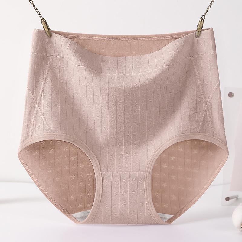 Big Size Female Spring and Autumn Lace Cotton High Waist Breathable Briefs