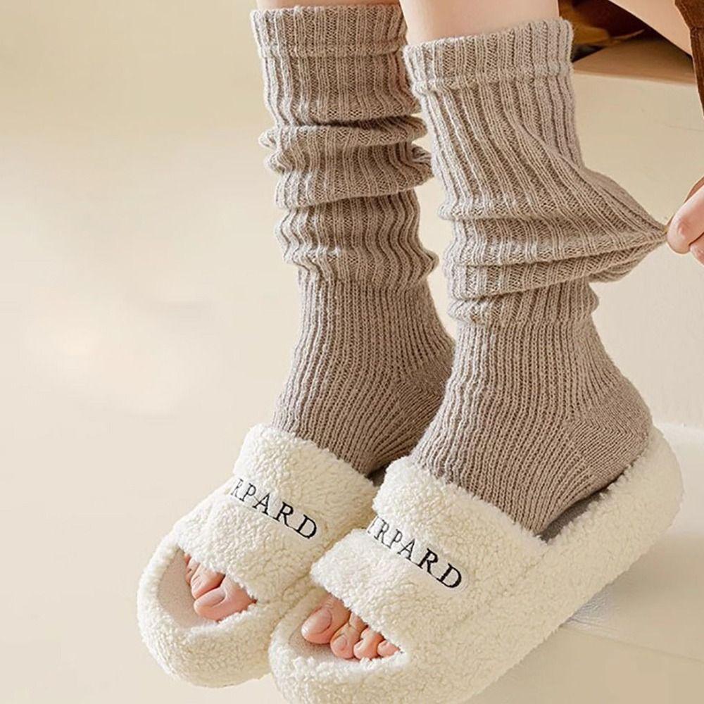 Knitting Leg Warmers Cute Sweet Warm Foot Cover Solid Color Boot Warmers  Women Girls