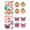 12pcs Face Change Cartoon Animal Stickers DIY Emotion Sitcker for Scrapbook Notebook Cartoon Graffiti Stickers Gifts Party Favor