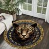 Luxury Gold Leopard Print Door Mat, Modern Animal Texture Non-Slip Rug, Washable Decor Carpet for Living Room Game Room