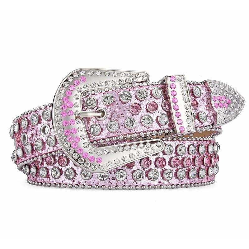 Amazon Fashion Men's and Women's Belts Punk Style Rock Trend Flow Rivet rhinestone Inlaid Wide Belt Women's Versatile Jeans Belt