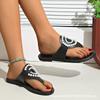 Fashion Plus Size 2025 Summer New Women's Flip Flops Slippers Outdoor Low Heel String Bead Sandals High Quality Daily Beach Slippers