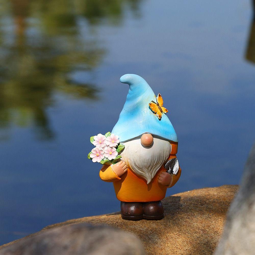 Cartoon Gnome Dwarf Flower Pot Cute Hydroponic Flower Holder Dwarf Statue Vase  Desktop