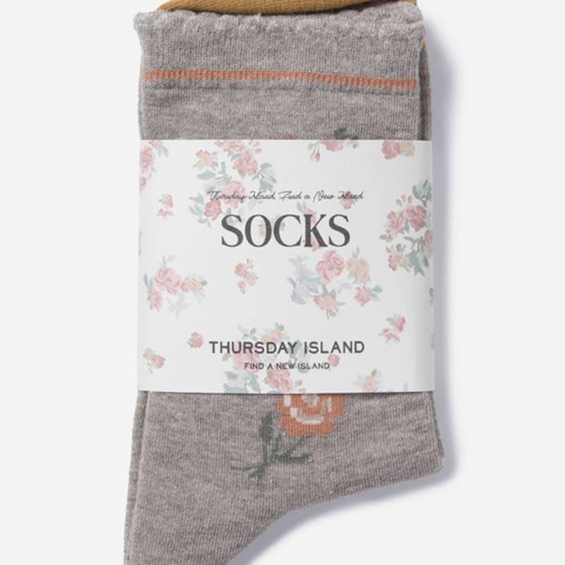 Thursday Island Side Motif Socks_T256MSC140W